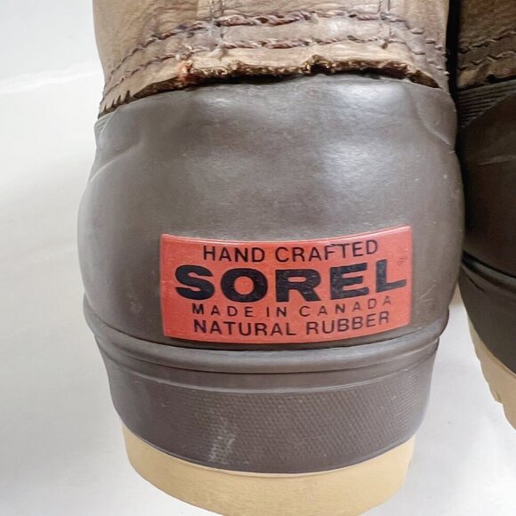 Sorel Men's Cheyanne II Duck Boots Brown Leather Lace Up Boots Size 8 - Picture 6 of 10